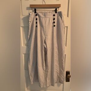 Striped Women’s Pants - White with Black Stripes